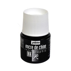 Pebeo 45 ML BOTTLE INDIA INK OPAQUE BLACK Pebeo 45 ML BOTTLE INDIA INK OPAQUE BLACK